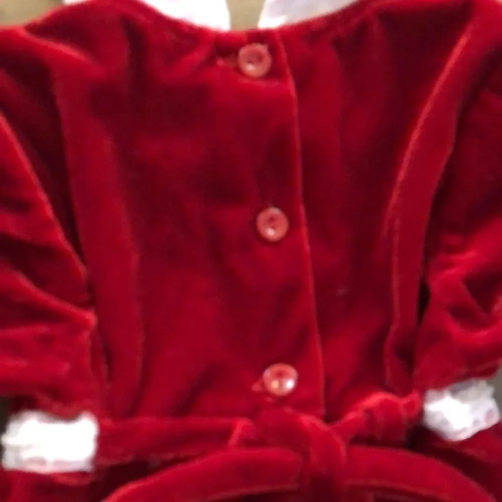 Vintage Sophie Rose 🌹 Velour Tie Back Dress 👗 with Lace Trim, satin collar,